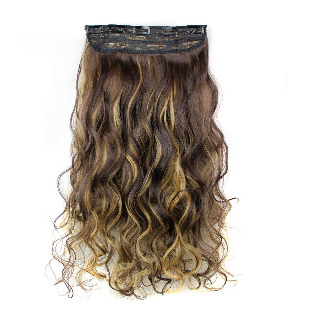 5Pcs Clip False Hair Synthetic Hair Extension Curly Heat Resistant Hair