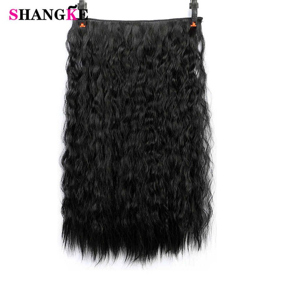 22'' Long Wavy Hair Extensions 5 Clips in Fake Hair Extension Heat Resistant Synthetic Fake Hairpiece Hairstyle SHANGKE