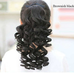 SHANGKE Short Curly Ponytails Clip In Fake Hair Extensions Natual Clip In Hair Tails Heat Resistant Synthetic Ponytail