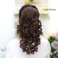 SHANGKE Short Curly Ponytails Clip In Fake Hair Extensions Natual Clip In Hair Tails Heat Resistant Synthetic Ponytail