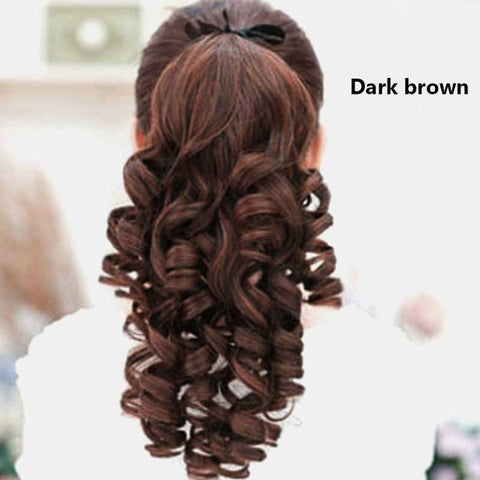 SHANGKE Short Curly Ponytails Clip In Fake Hair Extensions Natual Clip In Hair Tails Heat Resistant Synthetic Ponytail
