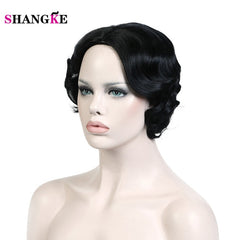 SHANGKE Hair Short Curly Synthetic Wigs For  Women Short  African American Wigs Women Heat Resistant Hair