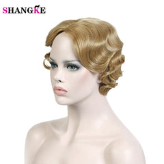 SHANGKE Hair Short Curly Synthetic Wigs For  Women Short  African American Wigs Women Heat Resistant Hair