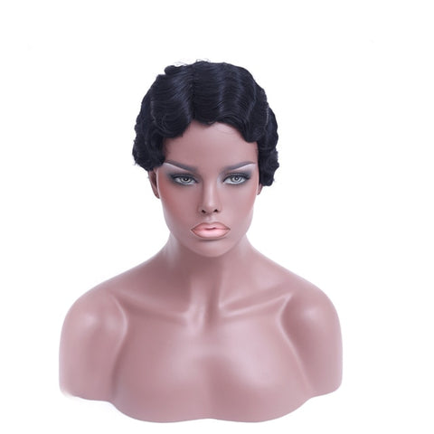 SHANGKE Hair Short Curly Synthetic Wigs For  Women Short  African American Wigs Women Heat Resistant Hair