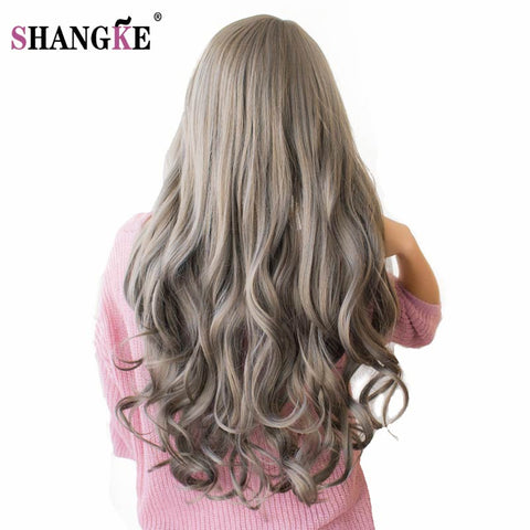 SHANGKE 26'' Long Wavy Colored Hair Wigs Heat Resistant Synthetic Wigs For  White Women Natural Female Hair Pieces 7 Colors