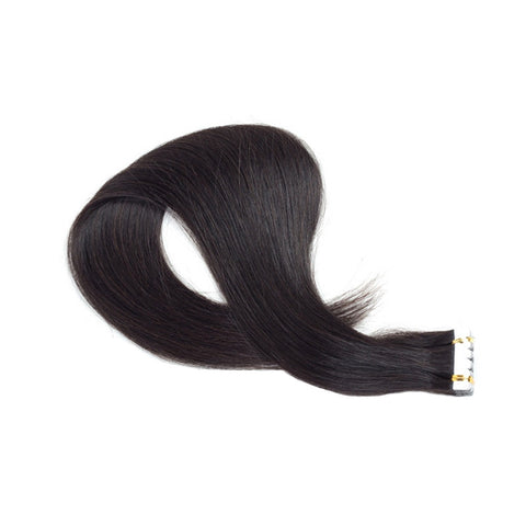Tape In Virgin Human Hair Extensions Human Hair for Women Beauty (Black Remy Hair)