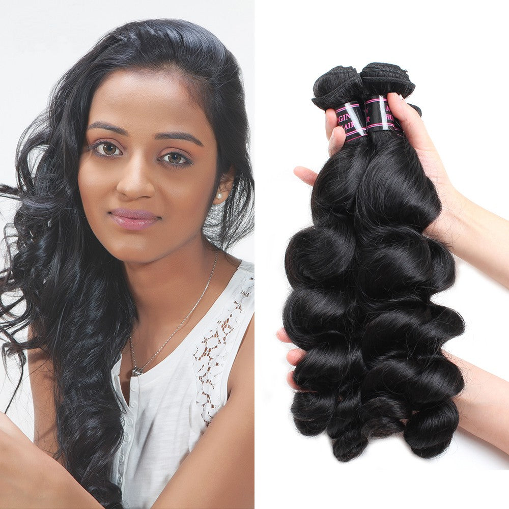 Human Virgin Hair Brazilian loose wave Hair 3 Bundles Unprocessed Human Hair Weave