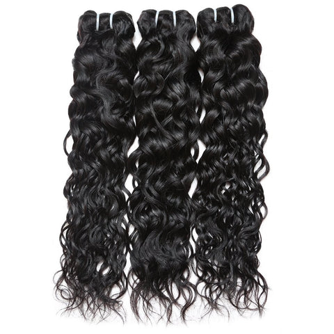 Human Virgin Hair Indian water wave Hair 3 Bundles 100% Unprocessed Human Hair Weave