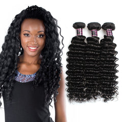 Human Virgin Hair Brazilian deep wave Hair 3 Bundles Unprocessed Human Hair Weave